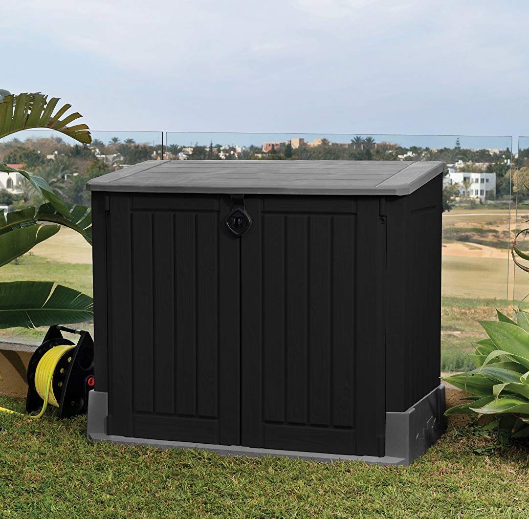 Outdoor Garden Storage Shed 845L Black and Grey