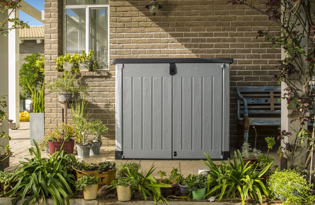 Outdoor Garden Storage Shed Polypropylene Grey Weather Resistant
