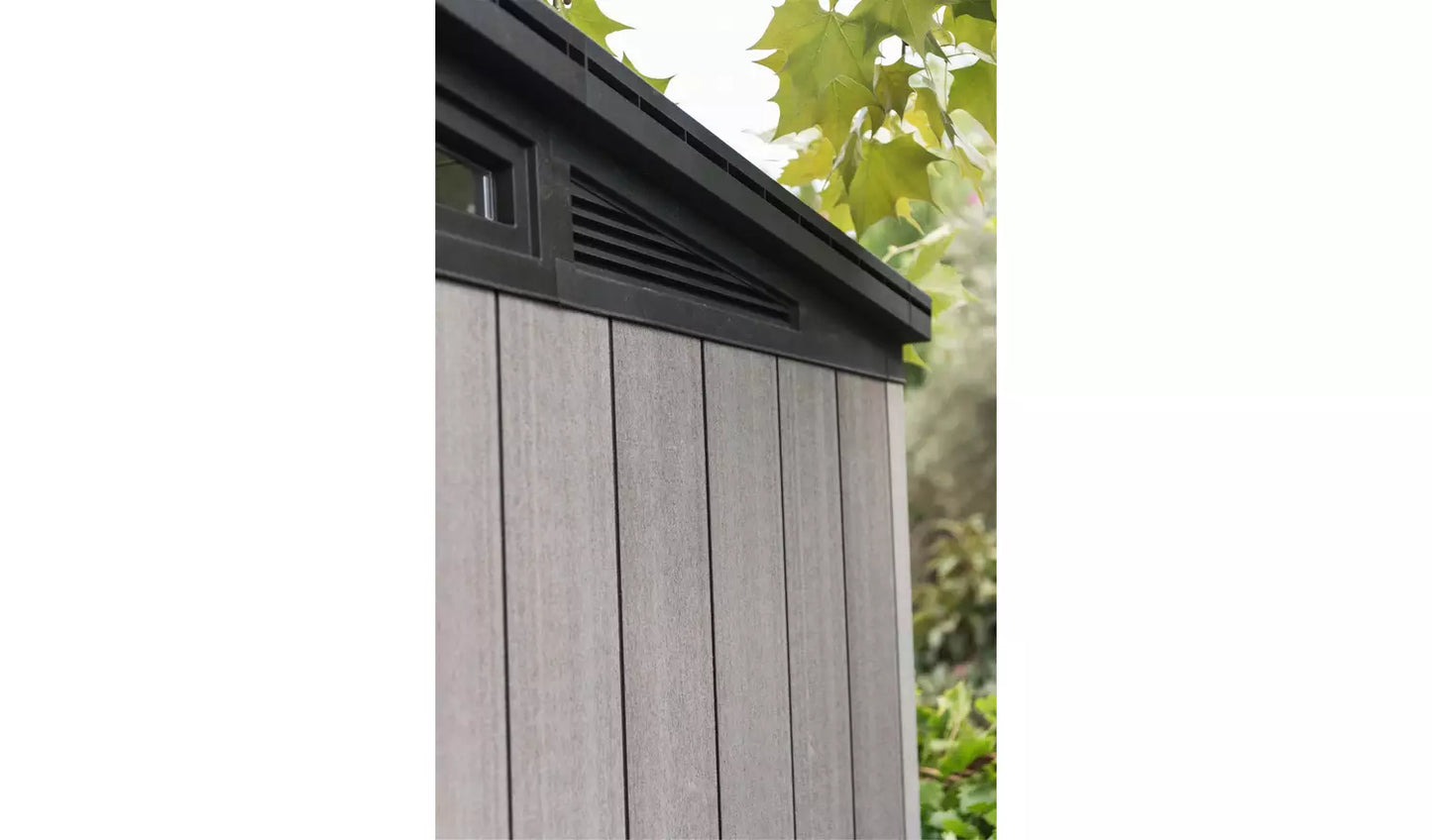 Outdoor Garden Shed 9ft x 7ft Plastic Double Door Grey