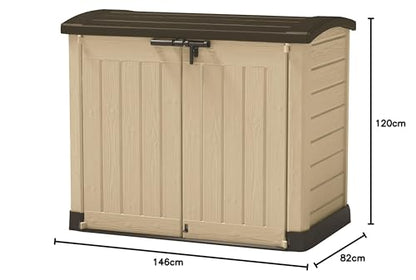 Outdoor Garden Storage Shed 1200L Polypropylene Taupe Beige