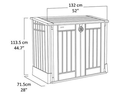 Outdoor Garden Storage Shed 845L, 130 x 74 x 110 cm, Beige and Brown