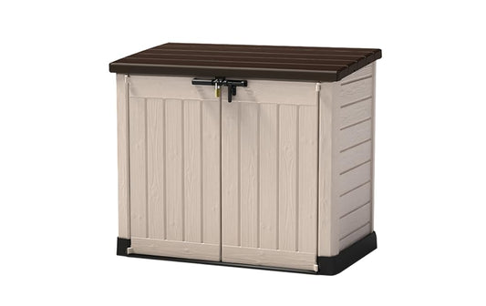 Outdoor Garden Storage Shed 1200L, 145.5 x 82 x 125 cm, Beige and Brown