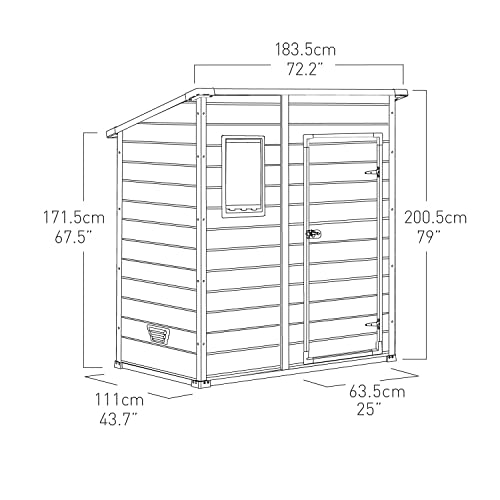 Outdoor Garden Shed 4ft Plastic Single Door Beige