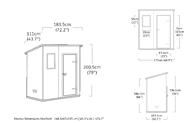 Outdoor Garden Shed 4ft Plastic Single Door Beige
