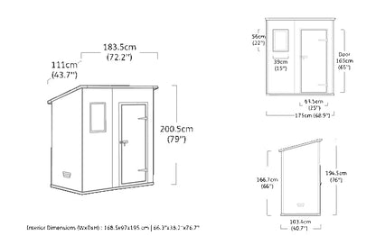 Outdoor Garden Shed 4ft Plastic Single Door Beige