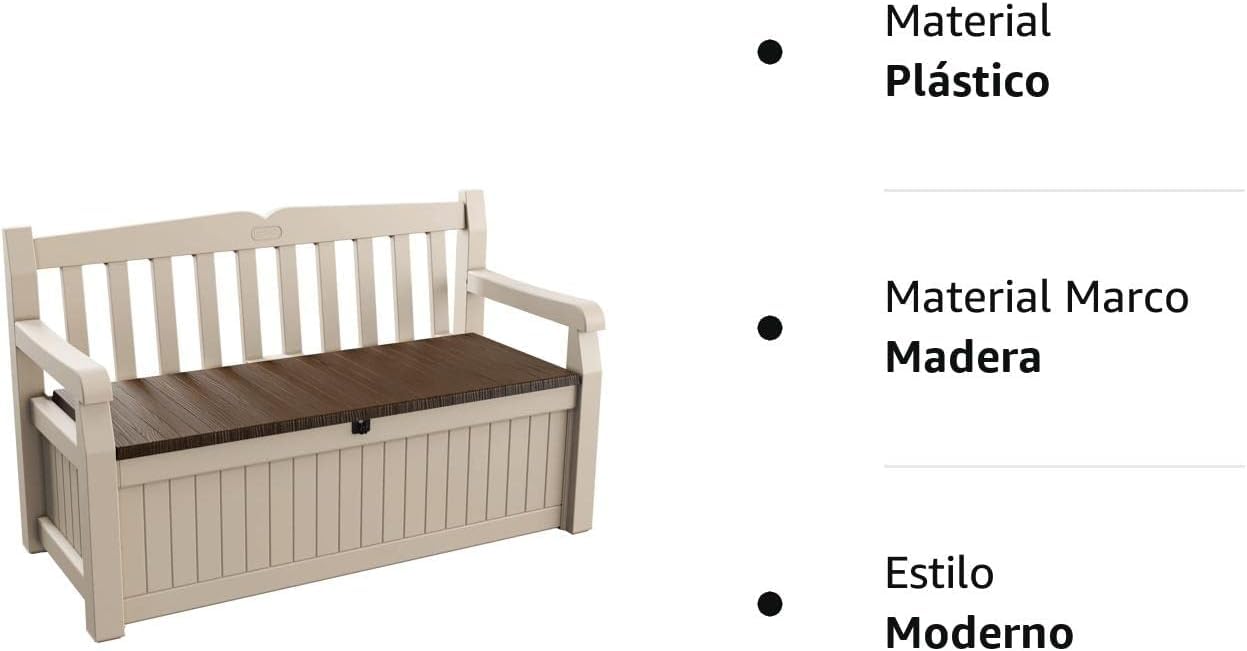 Outdoor Storage Bench 265L Recycled Resin Beige and Brown