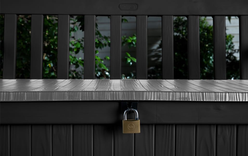 Outdoor Storage Bench 265L Recycled Resin Grey