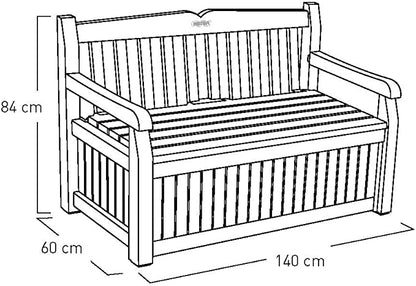 Outdoor Storage Bench 265L Plastic Beige and Brown