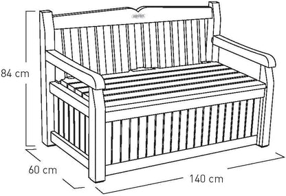 Outdoor Storage Bench 265L Recycled Resin Beige and Brown