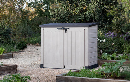 Outdoor Garden Storage Shed 1200L, 145.5 x 82 x 125 cm, Beige and Brown