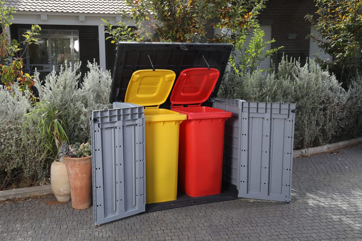 Outdoor Garden Storage Shed Polypropylene Grey Weather Resistant