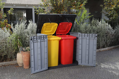 Outdoor Garden Storage Shed Polypropylene Grey Weather Resistant