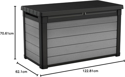 Outdoor Cushion Storage Box 380L Double-Wall Lockable Design