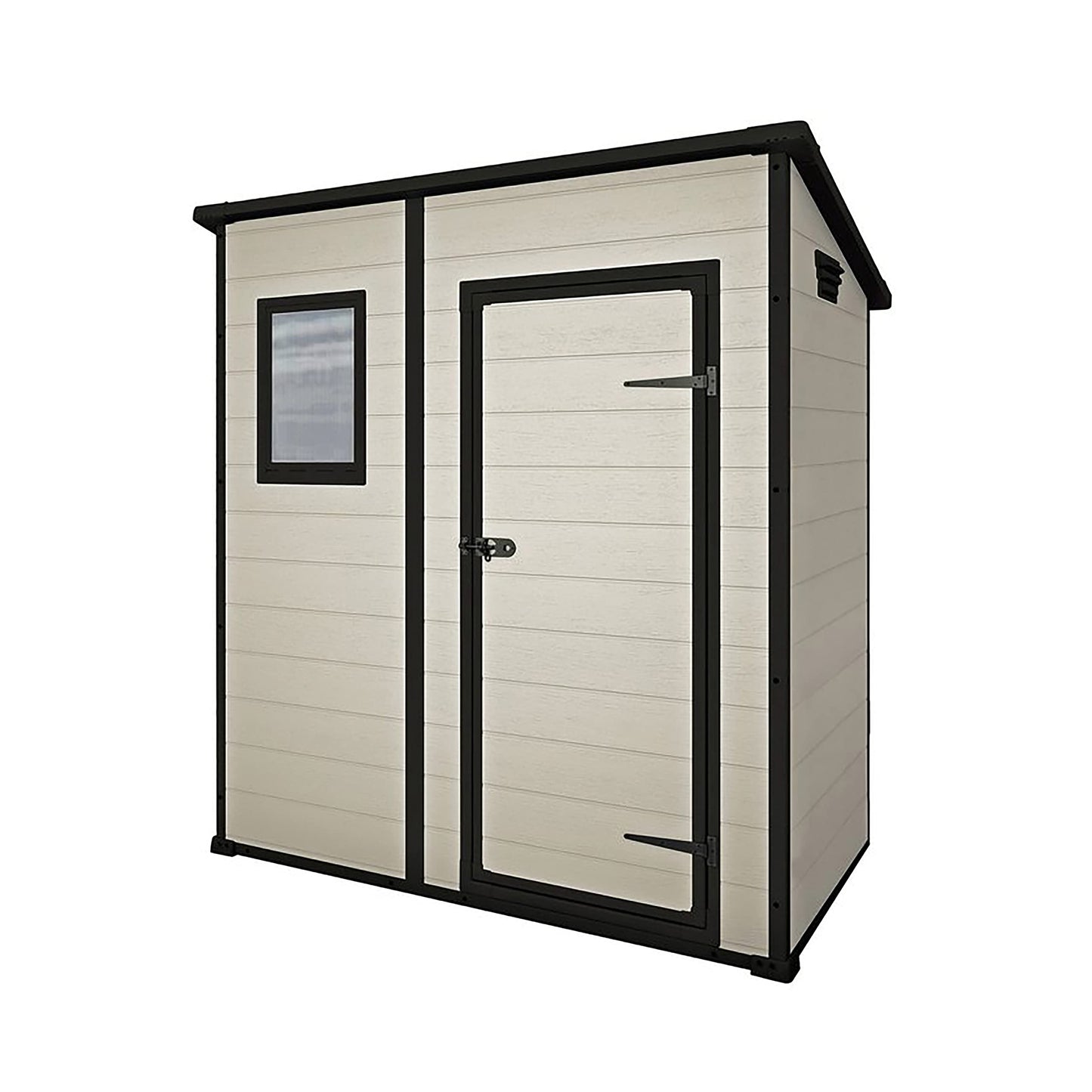 Outdoor Garden Shed 4ft Plastic Single Door Beige