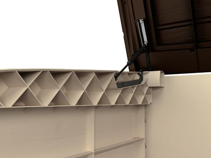 Outdoor Garden Storage Shed 1200L, 145.5 x 82 x 125 cm, Beige and Brown