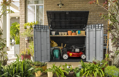 Outdoor Garden Storage Shed Polypropylene Grey Weather Resistant