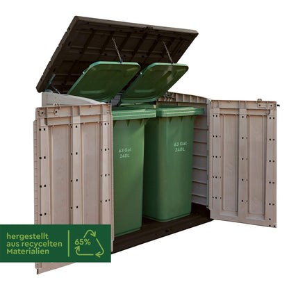 Outdoor Garden Storage Shed 1200L, 145.5 x 82 x 125 cm, Beige and Brown