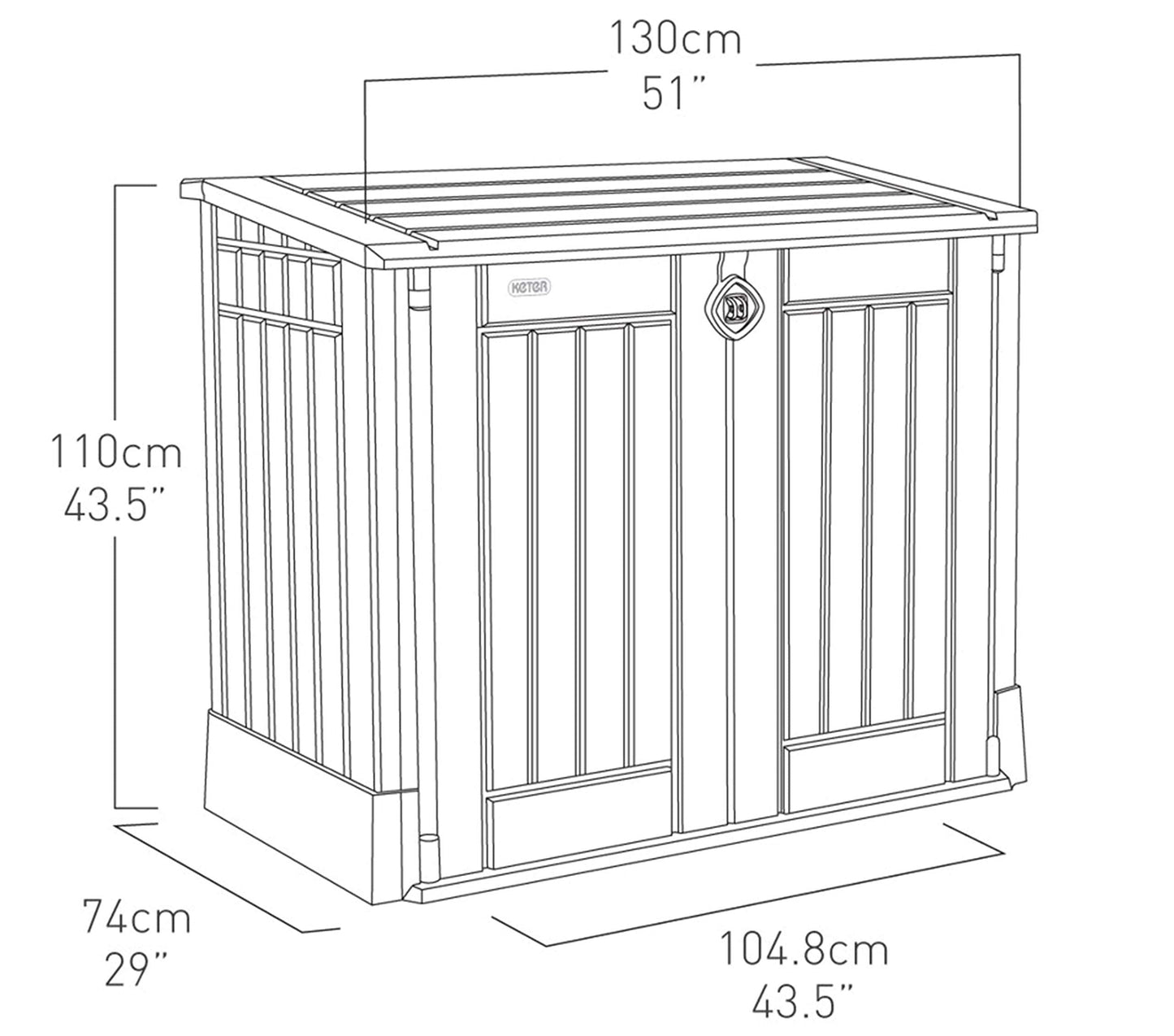 Outdoor Garden Storage Shed 845L Black and Grey