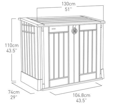 Outdoor Garden Storage Shed 845L Black and Grey
