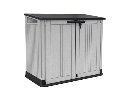 Outdoor Garden Storage Shed 880L Light Grey Dark Grey Lid
