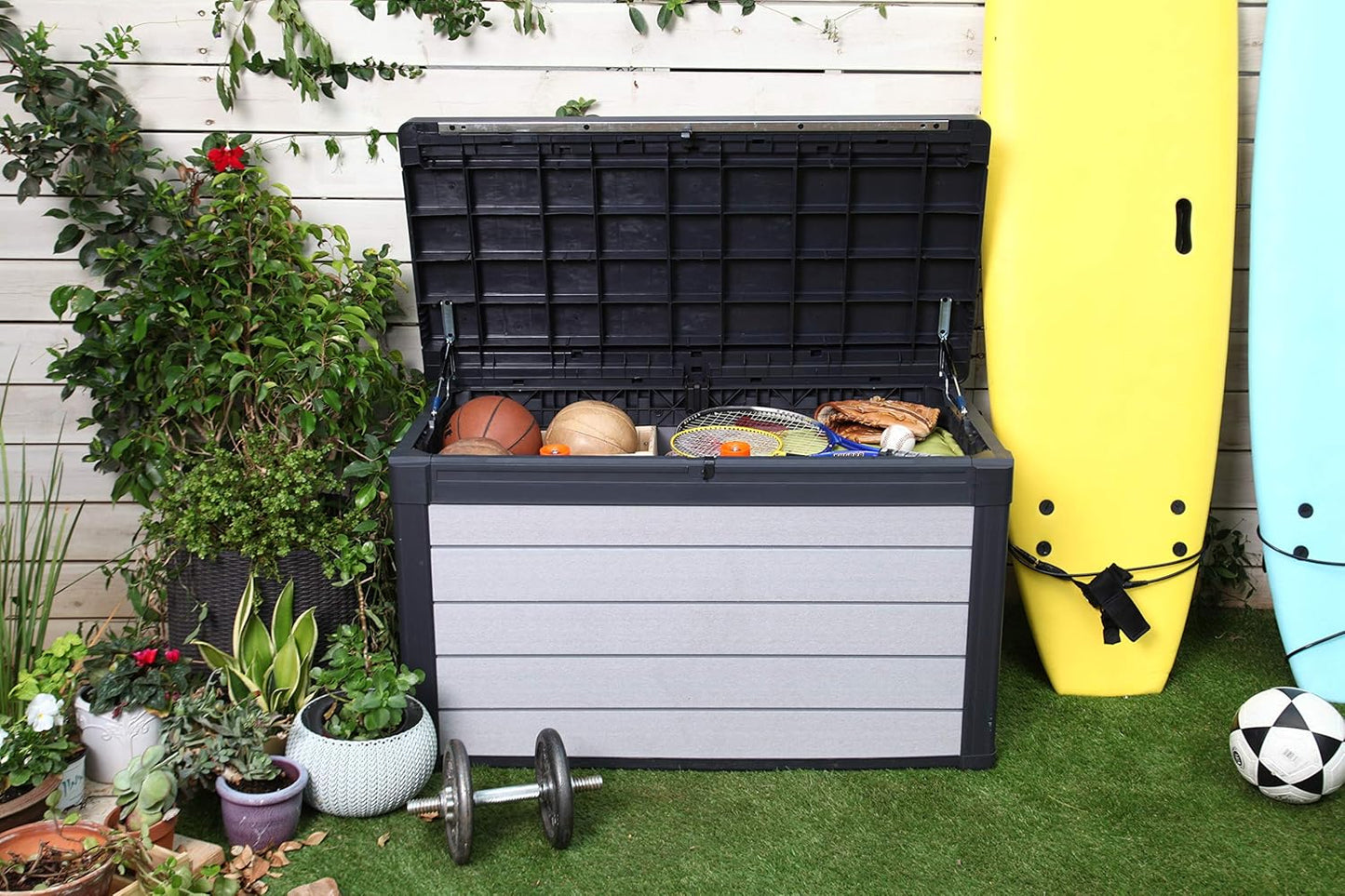 Outdoor Cushion Storage Box 380L Double-Wall Lockable Design
