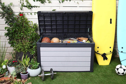 Outdoor Cushion Storage Box 380L Double-Wall Lockable Design