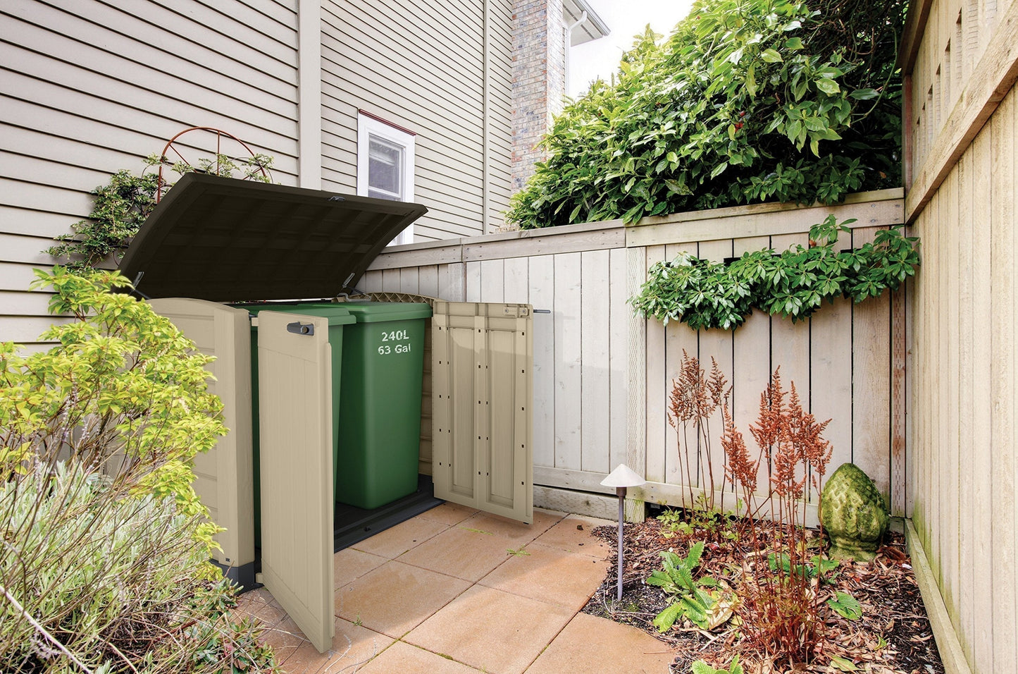 Outdoor Garden Storage Shed 1200L Polypropylene Taupe Beige