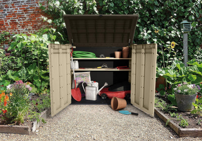 Outdoor Garden Storage Shed 1200L Polypropylene Taupe Beige