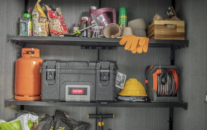Outdoor Storage Cabinet 1400L Resin Grey with Shelves