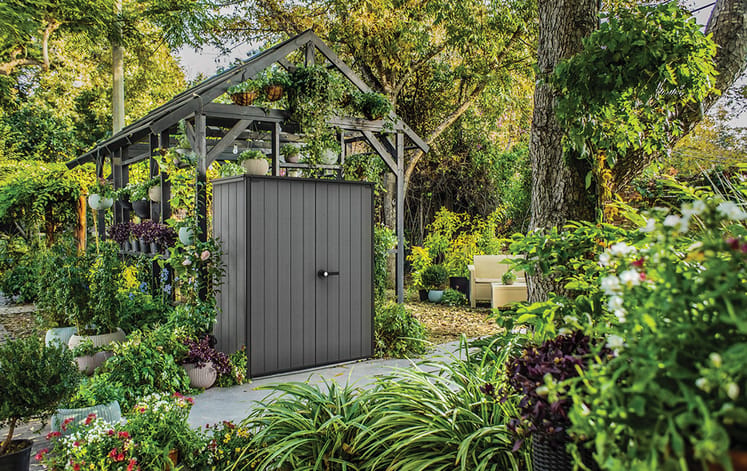 Outdoor Storage Cabinet 1400L Resin Grey with Shelves