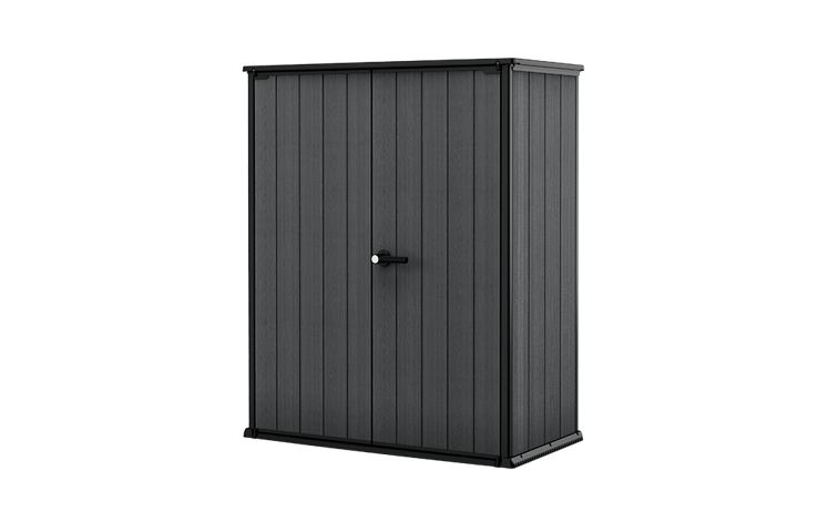 Outdoor Storage Cabinet 1400L Resin Grey with Shelves