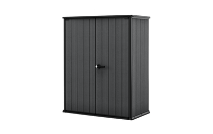 Outdoor Storage Cabinet 1400L Resin Grey with Shelves