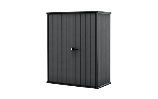 Outdoor Storage Cabinet 1400L Resin Grey with Shelves
